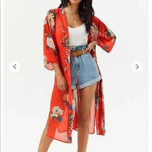Red floral kimono. Brand new!